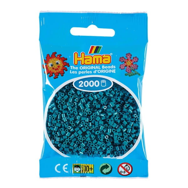 Hama Beutel mit 2000 Mini-Bügelperlen petrol