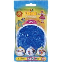 Hama Beutel mit 1000 Midi-Bügelperlen transparent blau