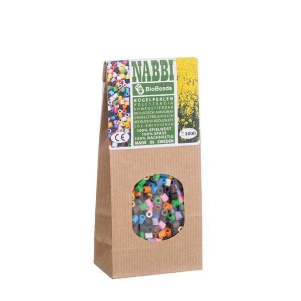 Nabbi® Bio Bügelperlen Ø 5 mm, 1.000 Stk. 10 Farben Mix