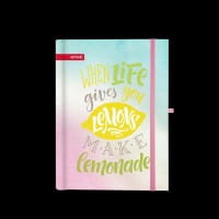 Roth Schülerkalender Lemon 16,5x23cm, versteckte Wire-O-Bindung, Stiftelasche, mit Übungen