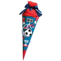 Roth Schultüten-Bastelset Soccer mit Sound, rot, 68 cm, eckig, Kreppverschluss, mit Moosgummi, Rot(h