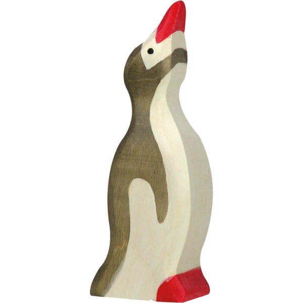HOLZTIGER Pinguin aus Holz - klein, Kopf hoch