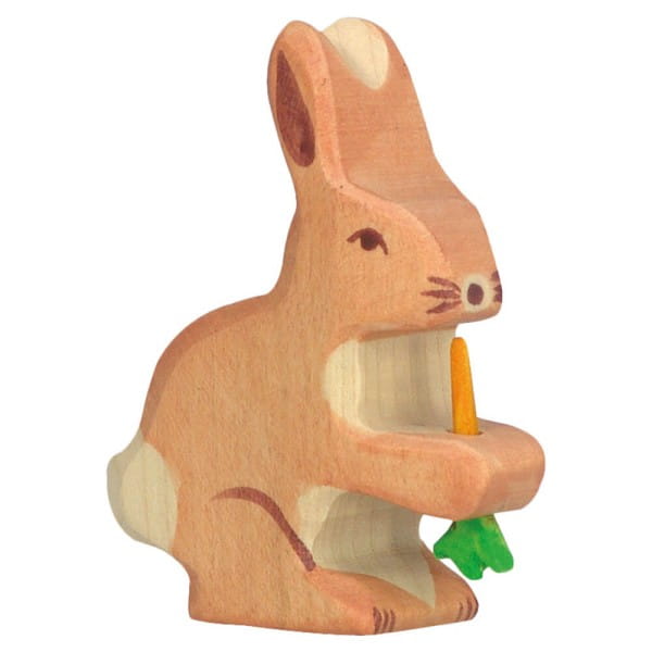 HOLZTIGER Hase mit Karotte aus Holz