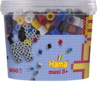 Hama Dose mit 600 Maxi-Bügelperlen Vollton Mix 00