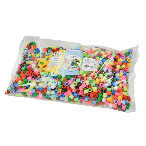 Nabbi®Jumbo Beads -Bügelperlen Ø 10mm, 2.400 Stk., 15 Farben Mix