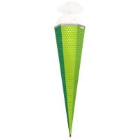 Roth Basteltüte Grün - Punkte, 85cm, eckig, Tüllverschluss, Folie