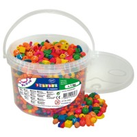 Playbox Holzperlen im Eimer 1 kg grundfarben