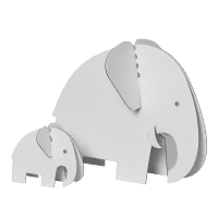 Elefantenfamilie aus Pappe zum Gestalten (4 Sets a 2 Bögen)