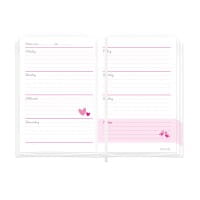 Roth Timer Pink Glitter A6, Glittereffekt