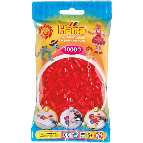 Hama Beutel mit 1000 Bügelperlen rot