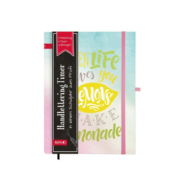 Roth Schülerkalender Lemon 16,5x23cm, versteckte Wire-O-Bindung, Stiftelasche, mit Übungen