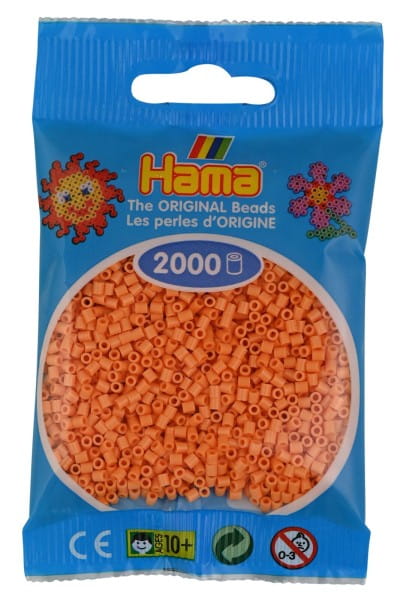 Hama Beutel mit 2000 Mini-Bügelperlen helles apricot