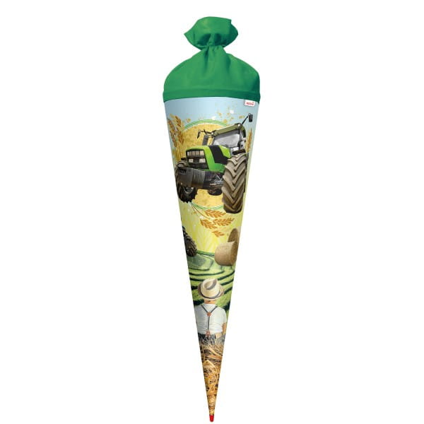Roth Motiv-Schultüte Traktor, 70cm, rund, Filzverschluss