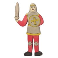 HOLZTIGER Ritter aus Holz - kämpfend, rot