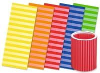 URSUS Packung Laternenzuschnitte 20x50cm gestreift in 5 Farben sortiert 25 Blatt
