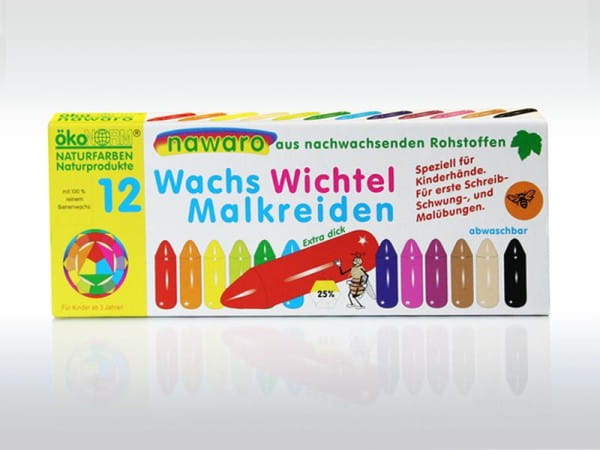 ökoNorm Wachs-Wichtel/Gnome nawaro, Kartonetui - 12 Farben