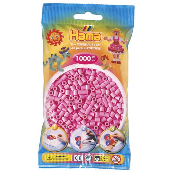 Hama Beutel mit 1000 Midi-Bügelperlen pastellpink