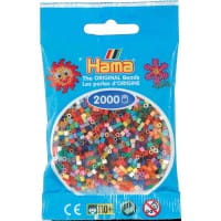 Hama Beutel mit 2000 Mini-Bügelperlen Vollton Mix 00 - 10 Farben