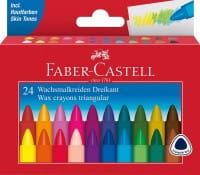 Faber-Castell Wachsmalkreide Dreikant, 24er Kartonetui