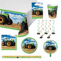 Partydeko Set groß Tractor time für 8 Kinder