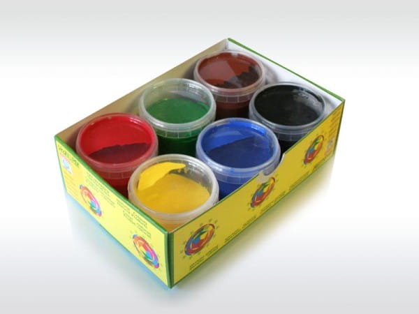 ökoNorm Fingerfarben nawaro, 6er Set &quot;classic&quot;- rot, gelb, grün, blau, braun, schwarz