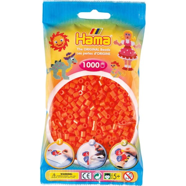 Hama Beutel mit 1000 Midi-Bügelperlen orange