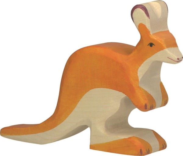 HOLZTIGER Känguruh aus Holz - klein