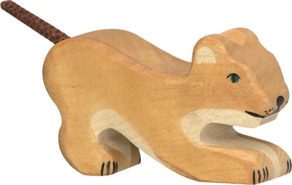 HOLZTIGER Löwe aus Holz - klein, spielend