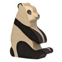 HOLZTIGER Pandabär aus Holz - sitzend