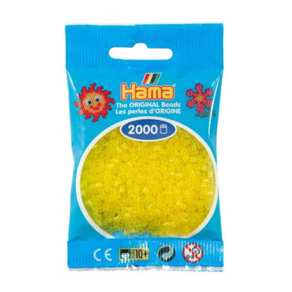 Hama Beutel mit 2000 Mini-Bügelperlen transparent gelb