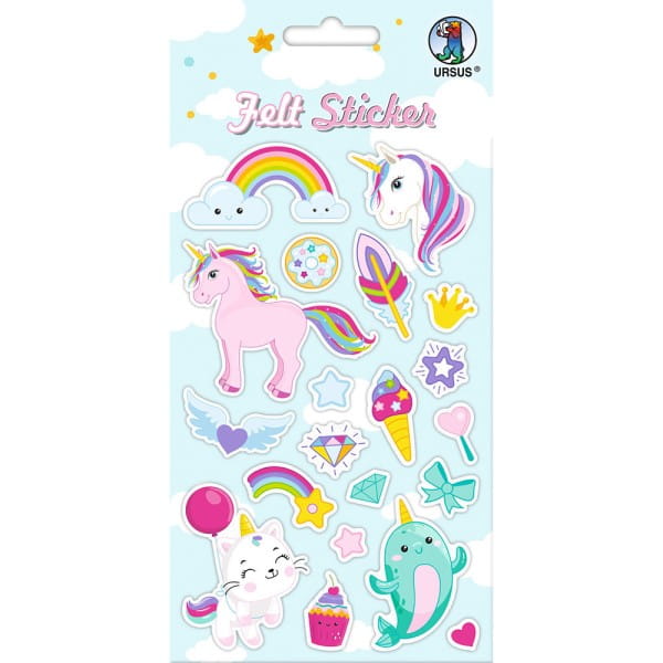 URSUS Filz Sticker Unicorns