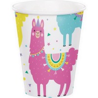 Pappbecher Lama Party, 256 ml