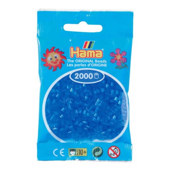 Hama Mini-Bügelperlen 2000 im Beutel transparent-blau