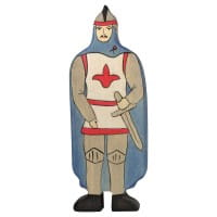 HOLZTIGER Ritter mit blauem Mantel aus Holz