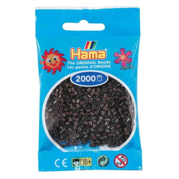 Hama Beutel mit 2000 Mini-Bügelperlen braun
