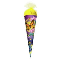 Roth Motiv-Schultüte Schmetterling, 35cm, rund, Tüllverschluss