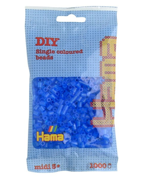 Hama Beutel mit 1000 Midi-Bügelperlen transparent
