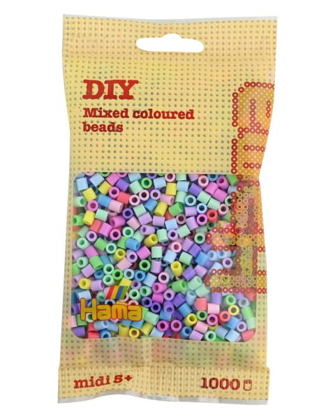 Hama Beutel mit 1000 Midi-Bügelperlen Mix
