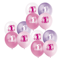 Luftballons zum 1. Geburtstag Rosa Mix, 3x 8 Stk.