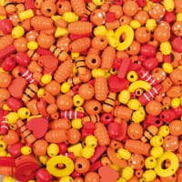 Playbox Holzperlen 250 gr rot gelb & orange