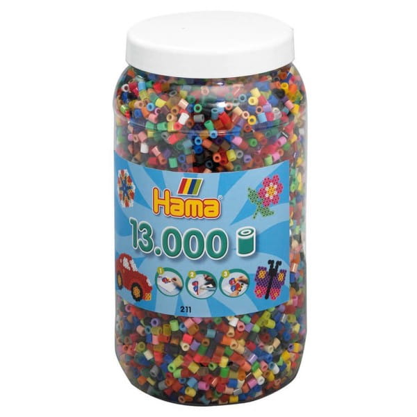 Hama Dose mit 13.000 Midi-Bügelperlen Mix 68 - 52 Farben