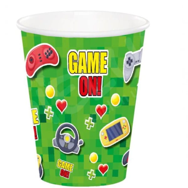 Pappbecher Gaming Party, 256 ml