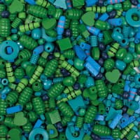 Playbox Holzperlen 250 gr blau &amp; grün
