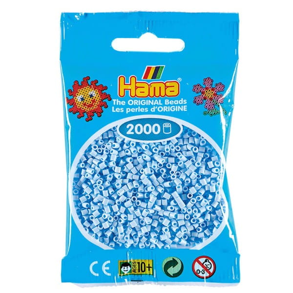 Hama Beutel mit 2000 Mini-Bügelperlen pastell-eisblau
