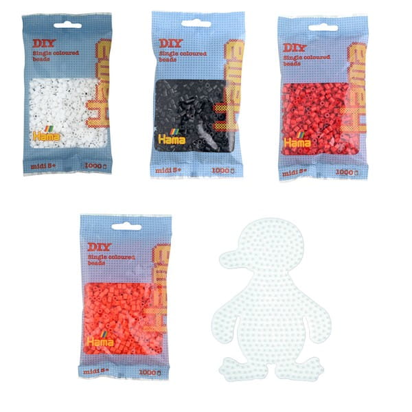 Hama Set Pinguin mit 4.000 Midi-Bügelperlen und Stiftplatte