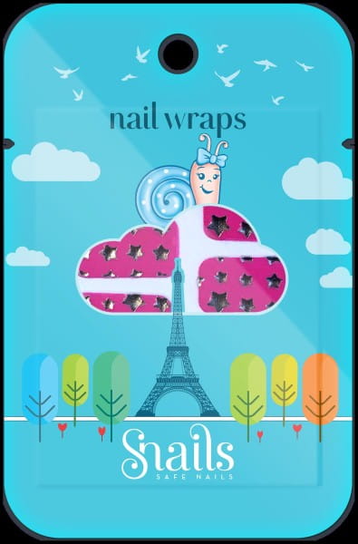 Snails Nail Wrap PINK STARS