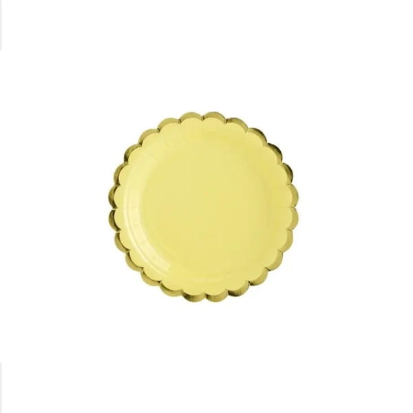 Teller pastell gelb, Folienbeschichtet, 17,8 cm