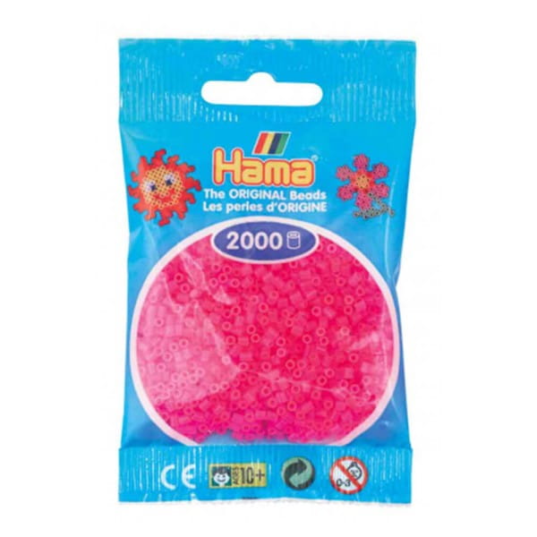 Hama Mini-Bügelperlen 2000 im Beutel neon-fuchsia