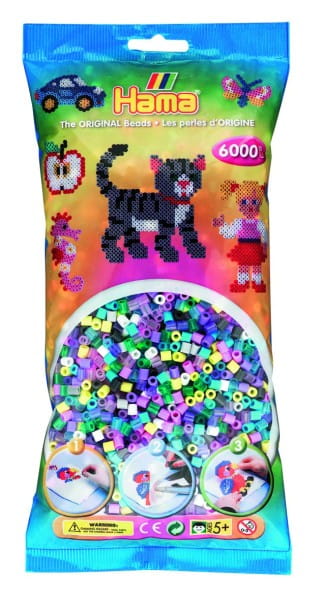 Hama Beutel mit 6000 Midi-Bügelperlen Mix 69 - 11 Farben