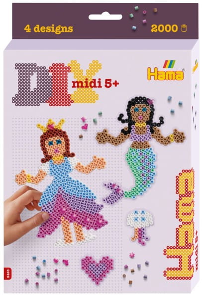 Hama kl. Geschenkpackung Prinzessin &amp; Meerjungfrau Midi-Bügelperlen